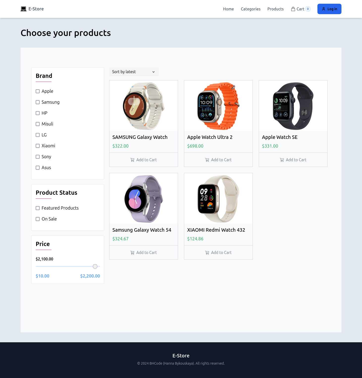 товары e-store