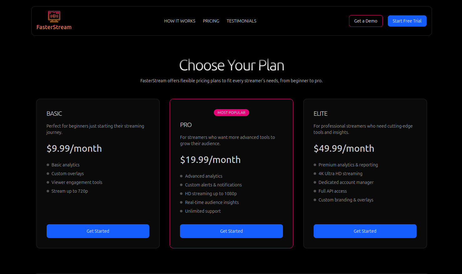 pricing faster-stream