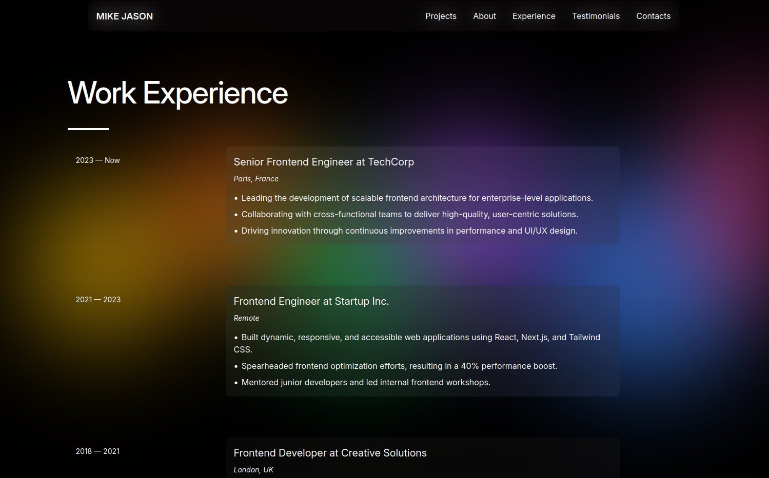 experience mike jason